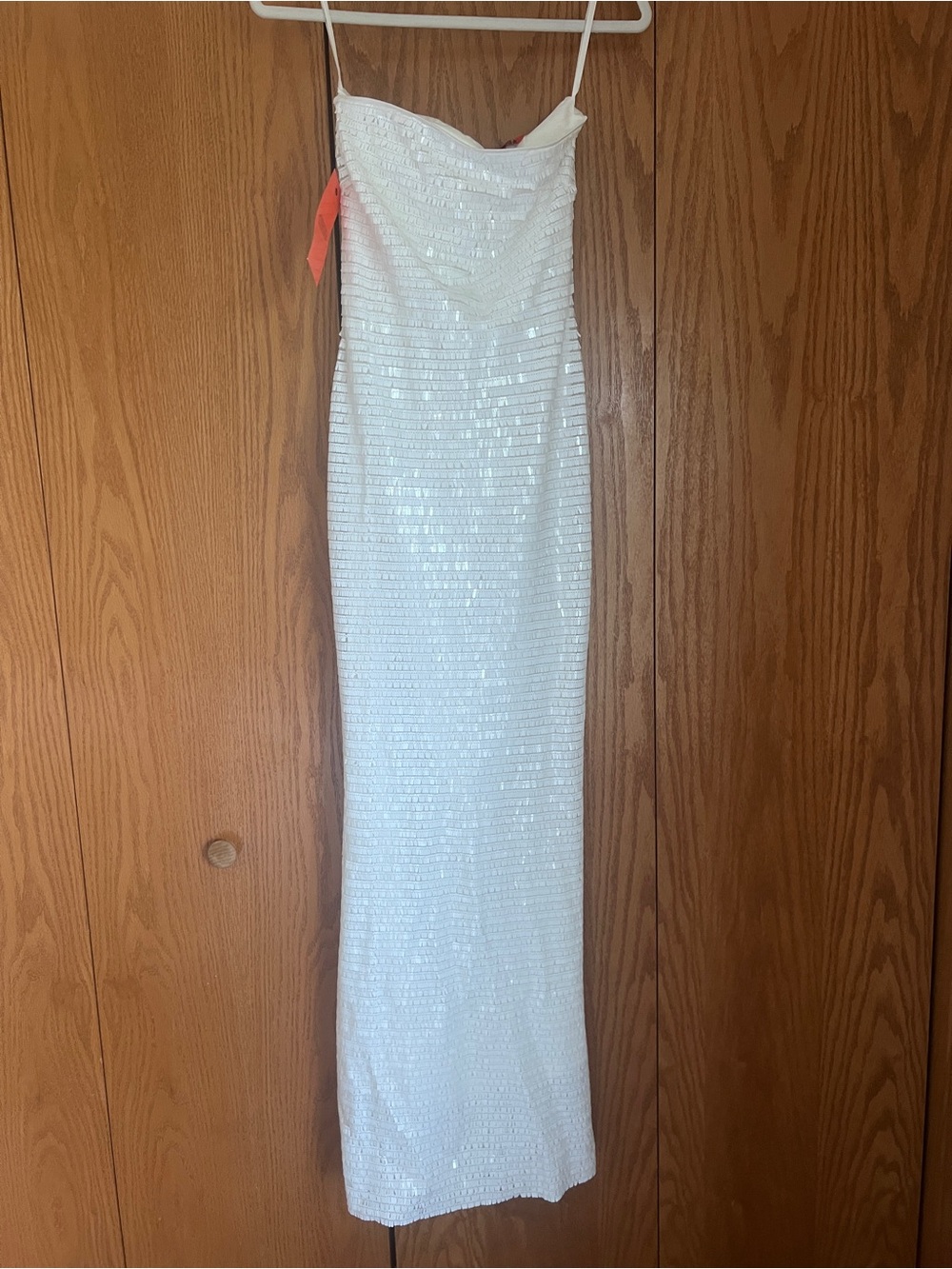Simon Miller White Sequin Strapless Maxi Dress